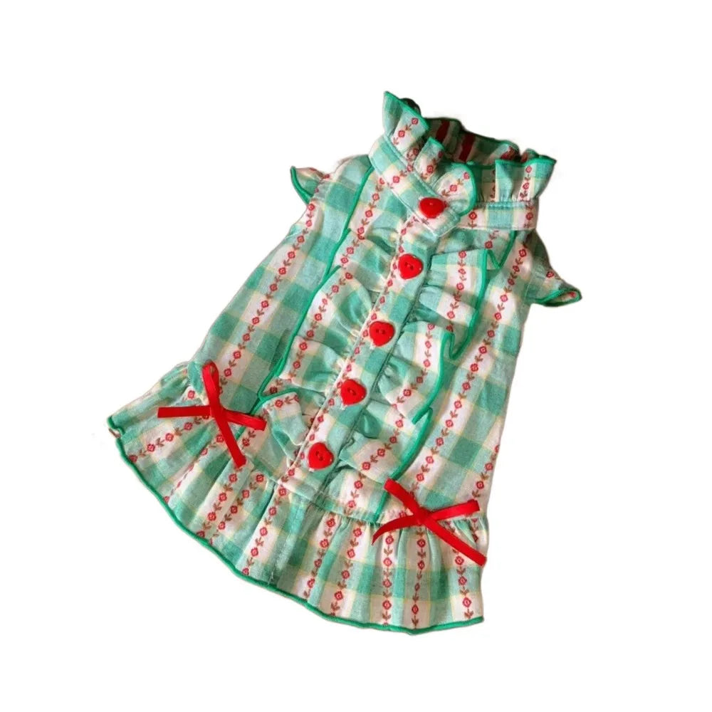 Pet Love - Green Plaid Pet Dress