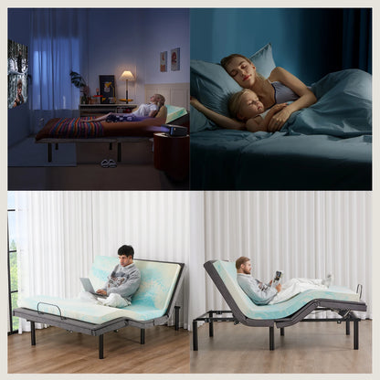 Electric Queen Size Bed Ergonomic Adjustable Bed Frame with Wireless Remote- Zero Gravity Bed with 2 USB Ports