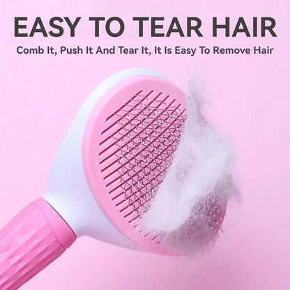 Pet Comb- Stainless Steel-Self-cleaning Comb