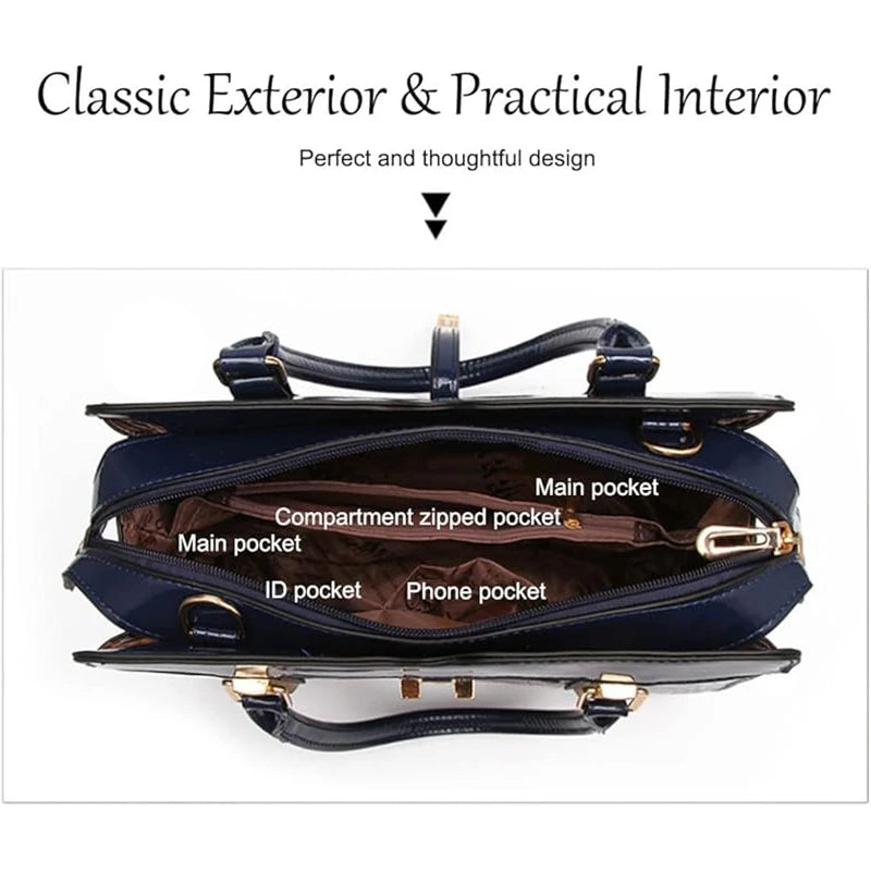 Luxury Brand Crocodile Handbag.  Bright Leather Shoulder Purse. Multiple color options.