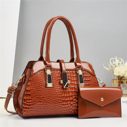 Luxury Brand Crocodile Handbag.  Bright Leather Shoulder Purse. Multiple color options.