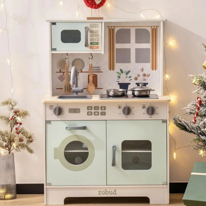 Wooden Play Kitchen Set w/ Lights & Sounds Gift