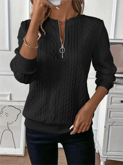 Women Fashion V Neck Long Sleeve Sweatshirt
