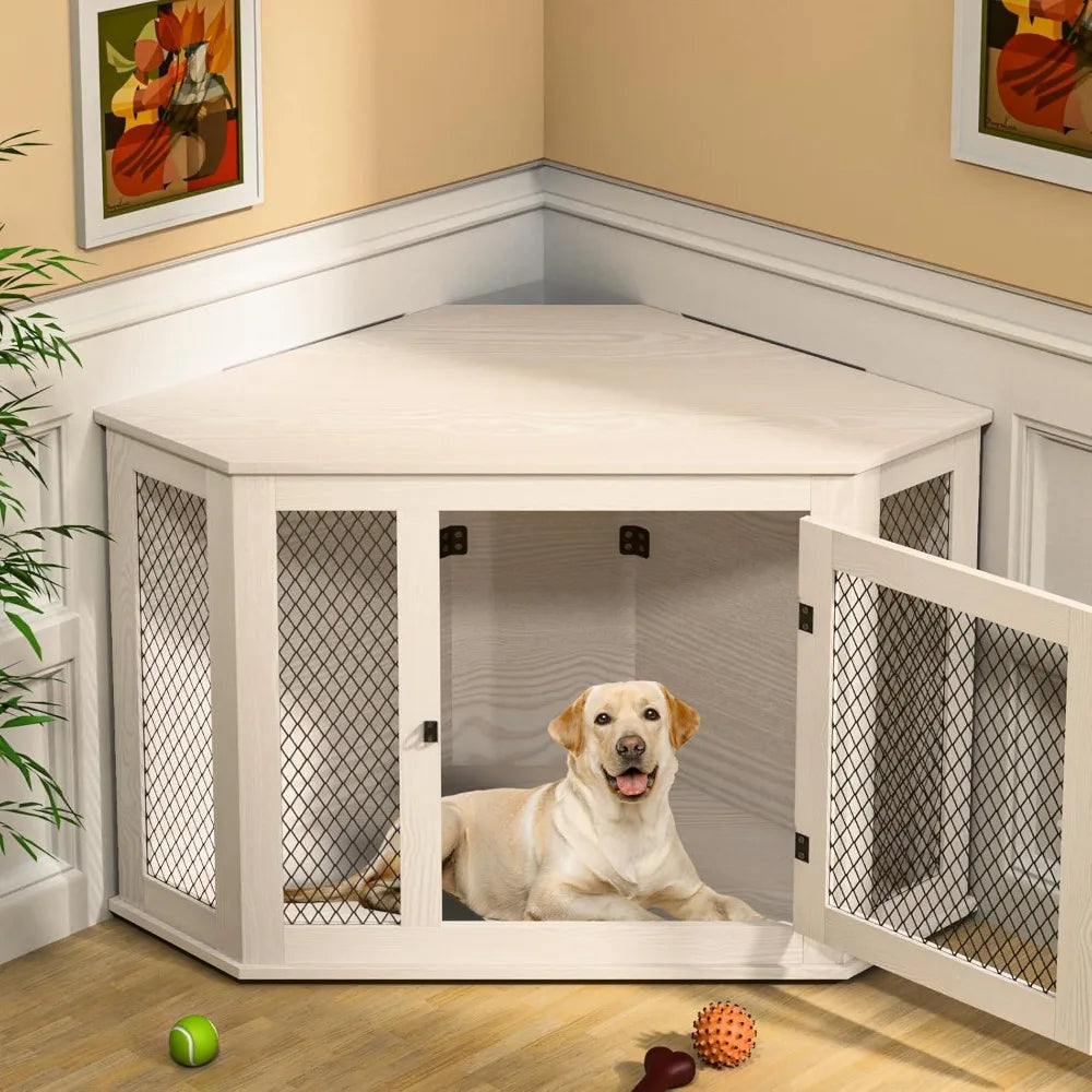 Wooden Corner Dog Crate 52"