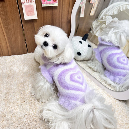 Soft Puppy Sweaters - comes in Pink/Blue/Purple Heart Print