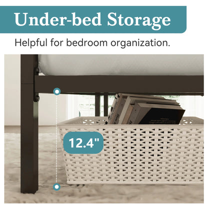 Canopy Bed Framer, 3-Metal Crossbar, No Box Spring Needed