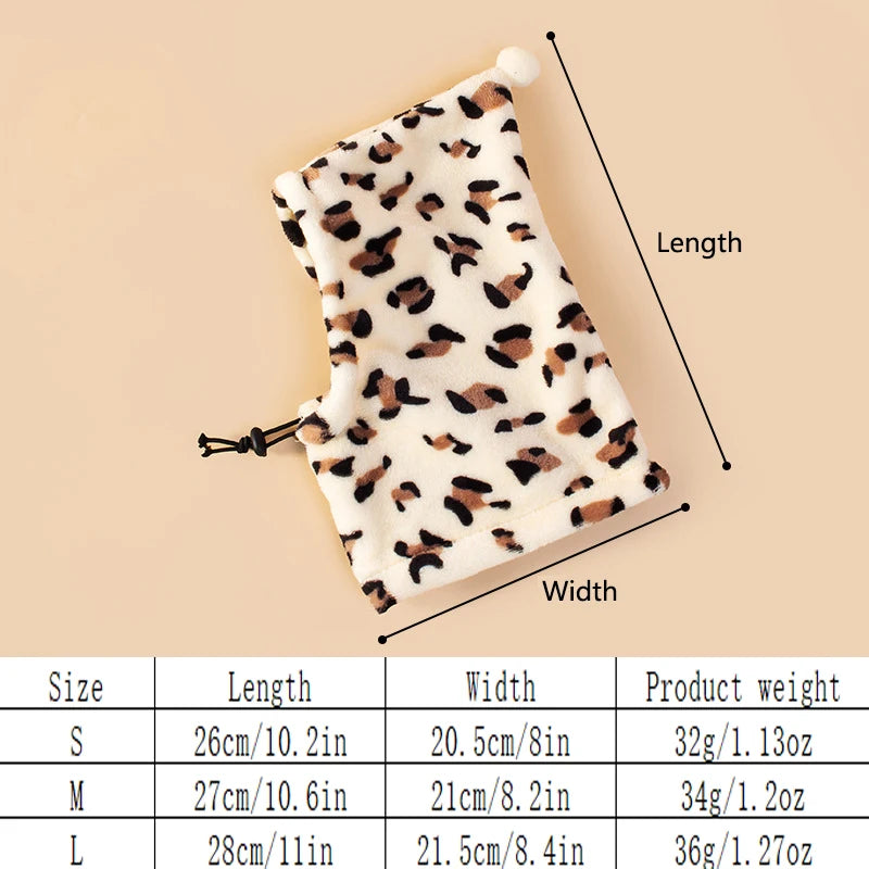 Leopard Pattern Winter Dog Hat