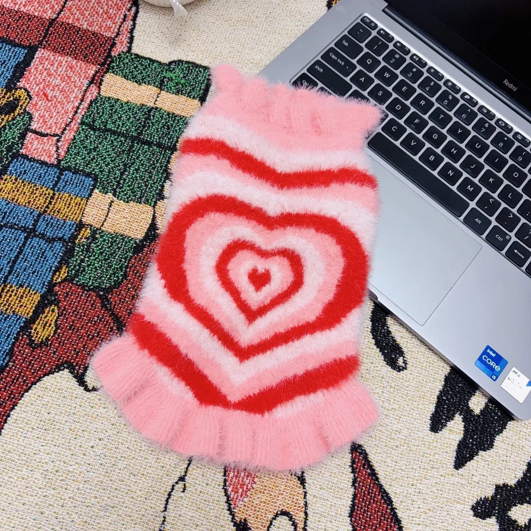 Soft Puppy Sweaters - comes in Pink/Blue/Purple Heart Print