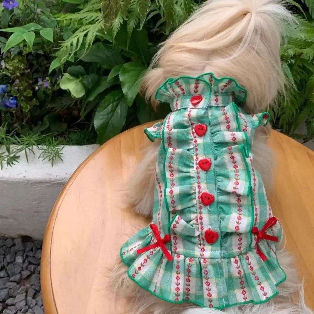 Pet Love - Green Plaid Pet Dress