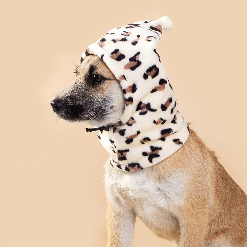 Leopard Pattern Winter Dog Hat