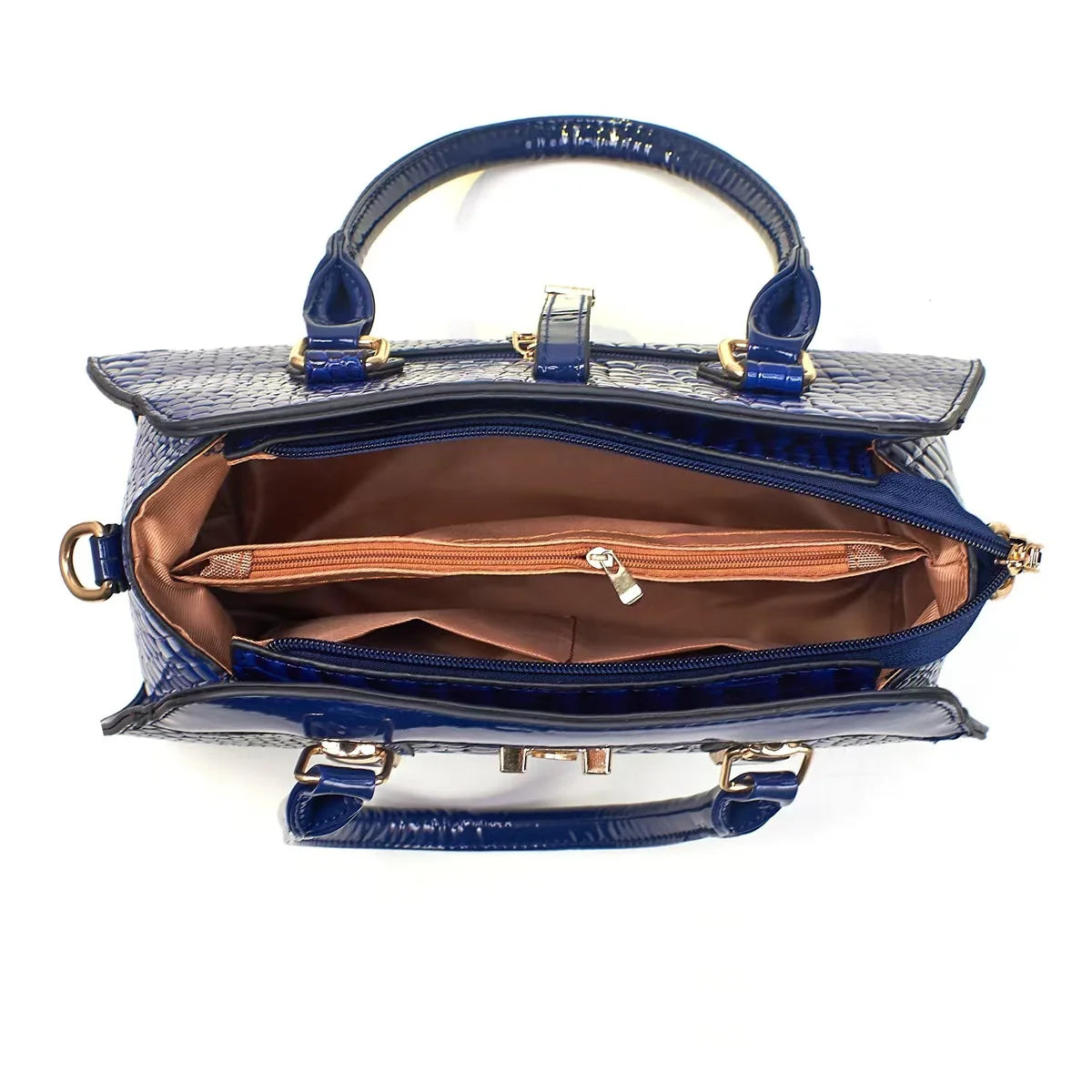 Luxury Brand Crocodile Handbag.  Bright Leather Shoulder Purse. Multiple color options.