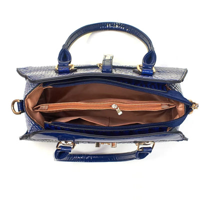 Luxury Brand Crocodile Handbag.  Bright Leather Shoulder Purse. Multiple color options.