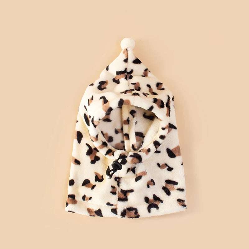 Leopard Pattern Winter Dog Hat