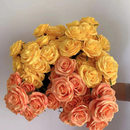 9 Roses/Bouquet - Artificial Silk Flowers