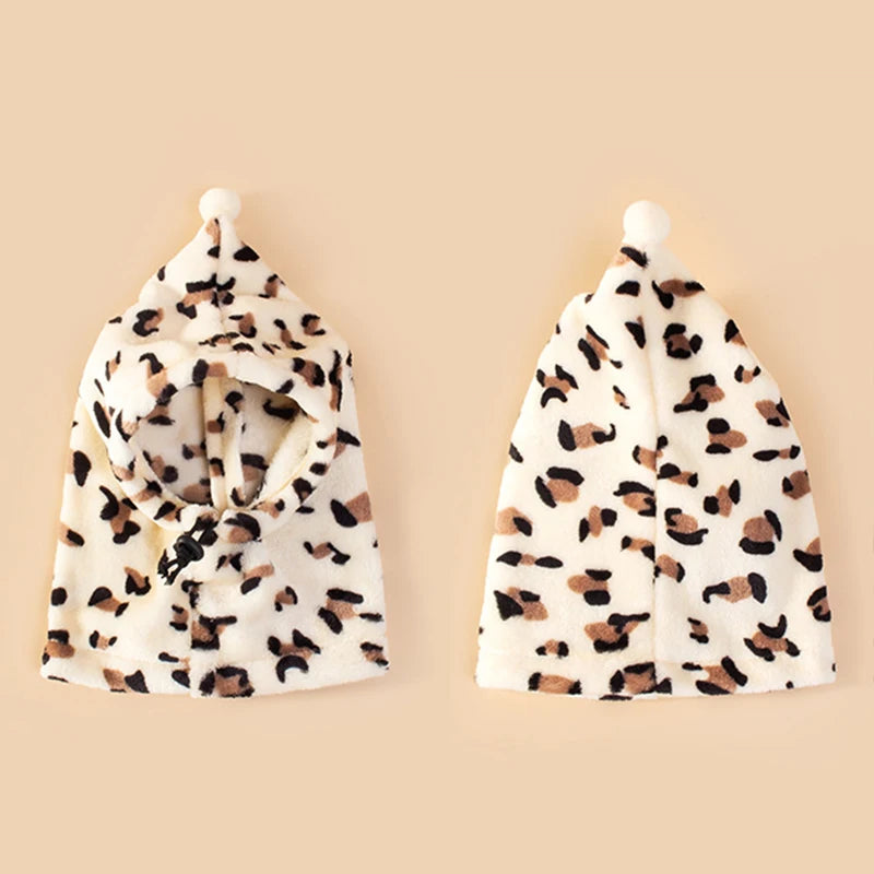 Leopard Pattern Winter Dog Hat
