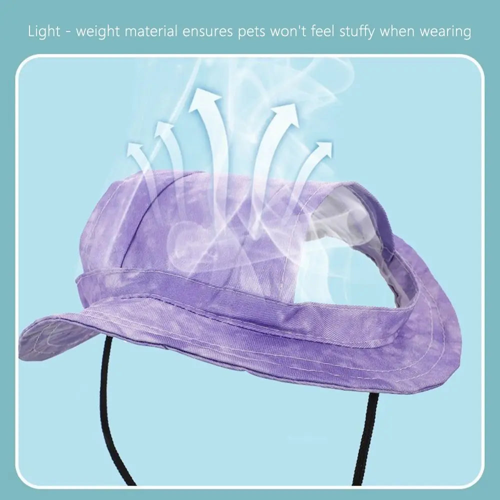 Fashion Adjustable Pet Sun Cap with Ear Holes
