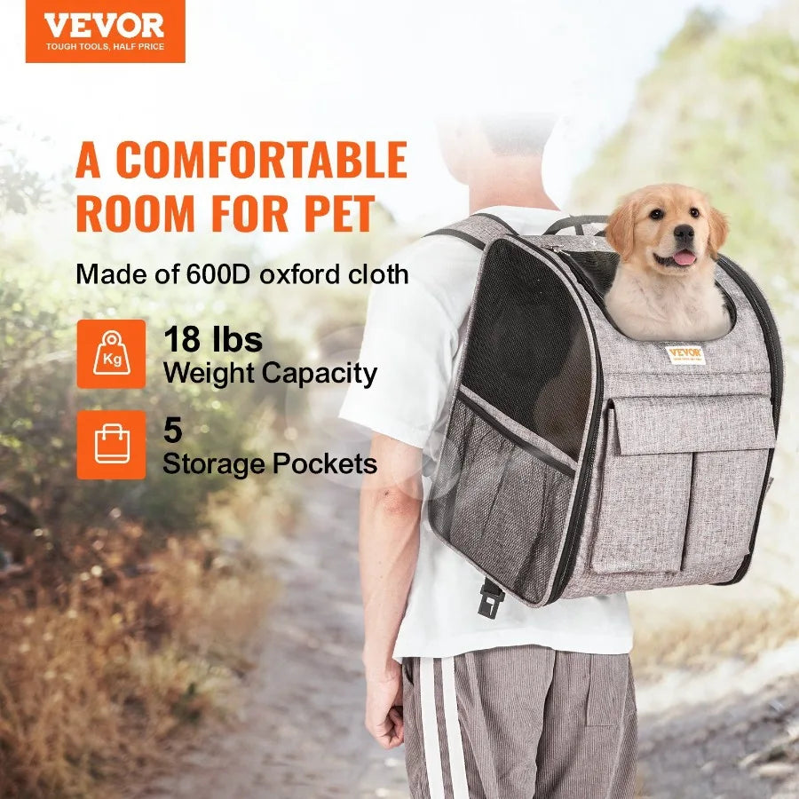 Rolling Pet Carrier Backpack with Removable Wheels for Under 18LBS