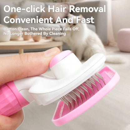 Pet Comb- Stainless Steel-Self-cleaning Comb