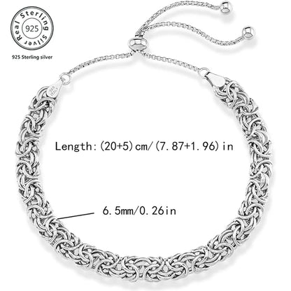 S925 Sterling Silver Byzantine Emperor Chain Bracelet-adjustable