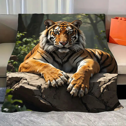 Cozy Flannel Blanket with Animal Patterns