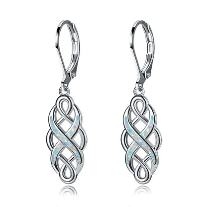 Leaf Imitation Blue Opal Earrings
