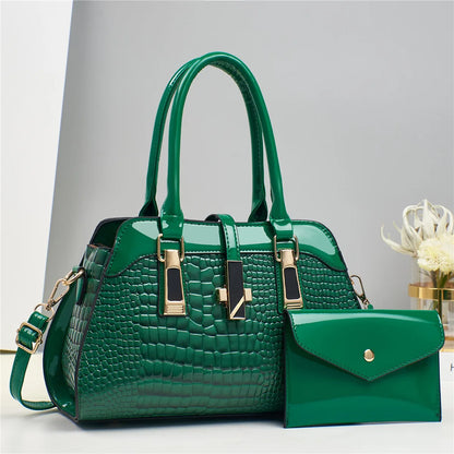 Luxury Brand Crocodile Handbag.  Bright Leather Shoulder Purse. Multiple color options.