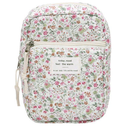 Quilted Makeup Bag- Floral Cosmetic Bag﻿