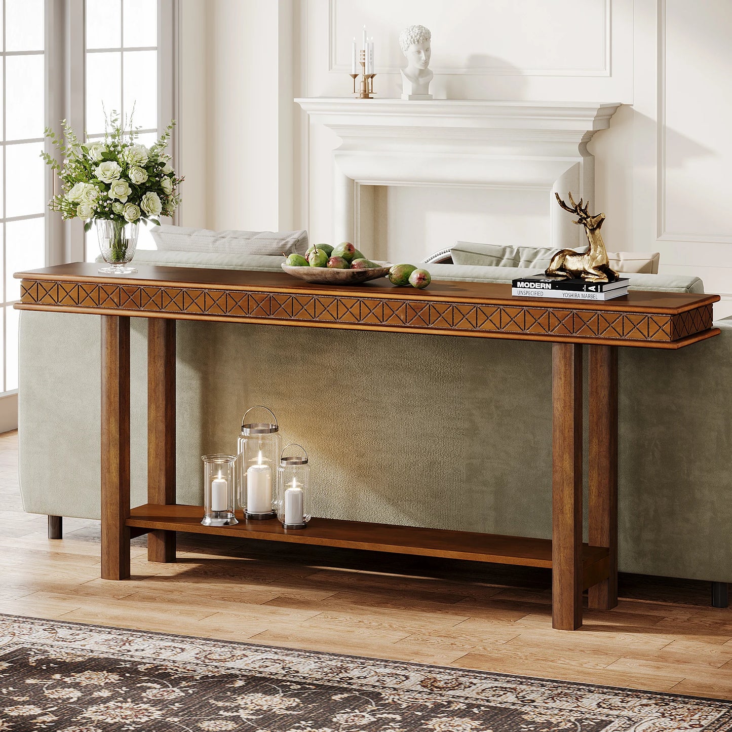 70.9-Inch Extra Long, wood Console Table.