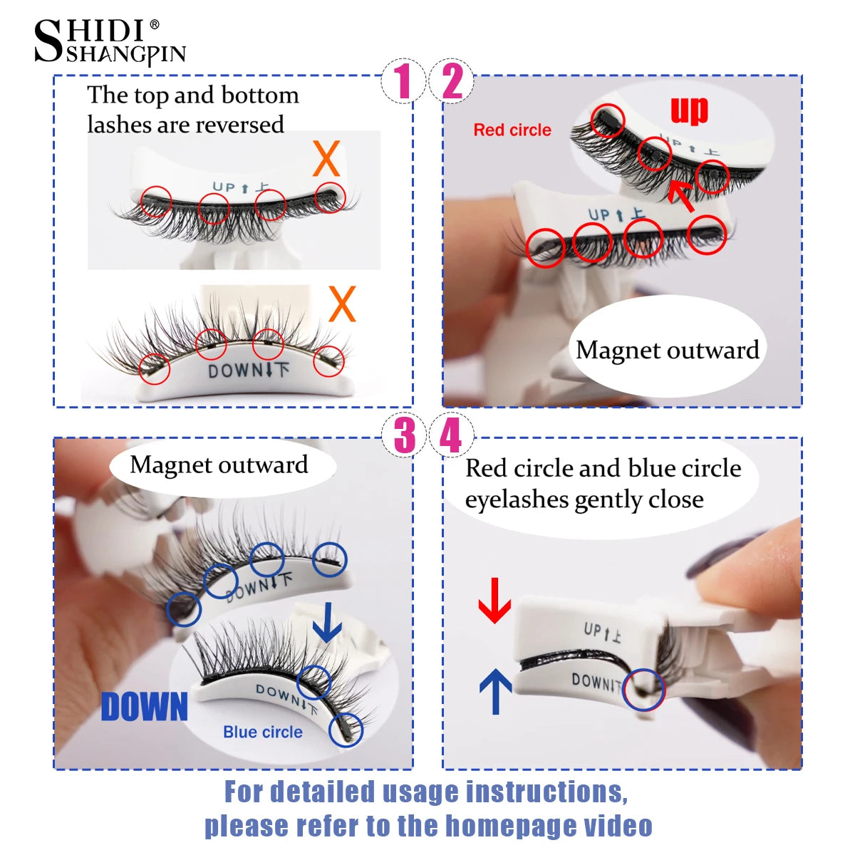 New 1 Pair Magnetic Eyelashes- Reusable