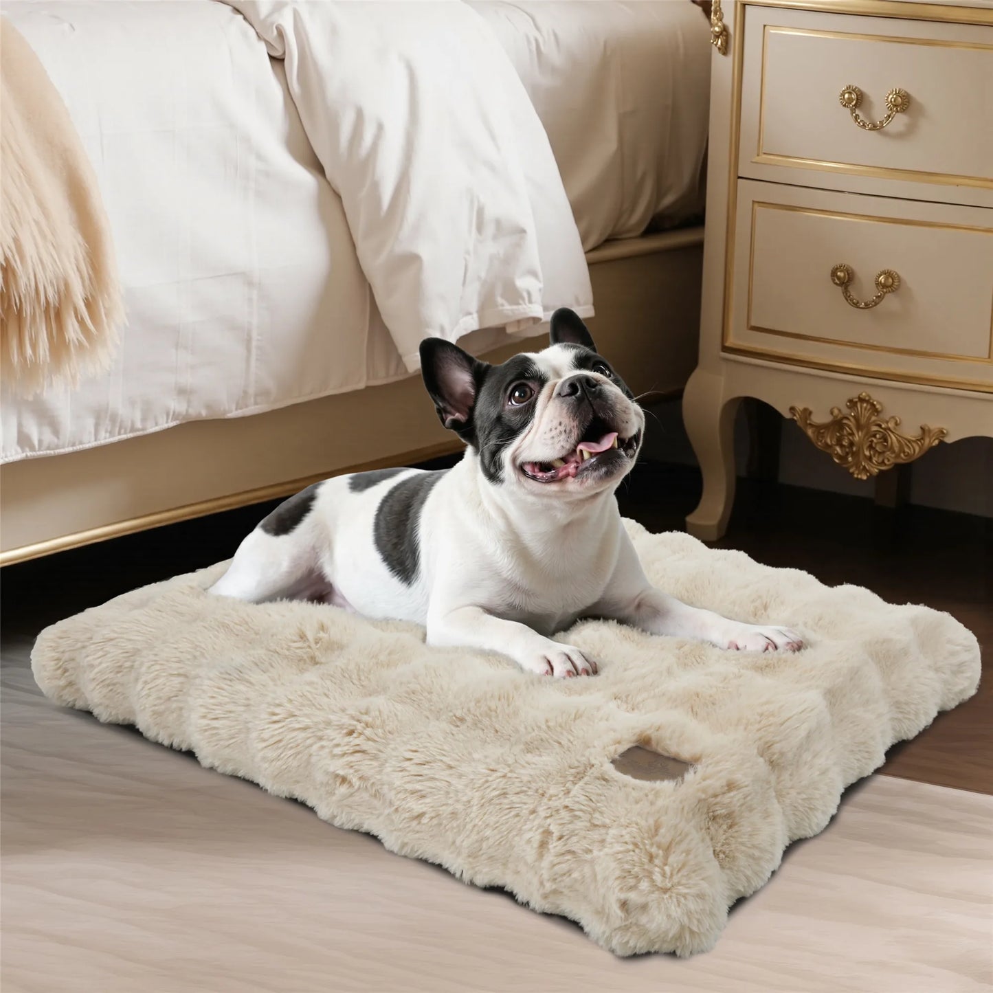 Plush Faux Fur Crate Bed, Washable