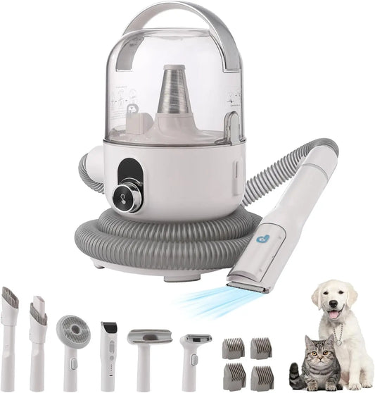 5 in 1 Pet Vacuum Grooming Kit, 2L Large Capacity Hair Storage, Self-Cleaning Design, Pet Hair Vacuum for Dogs and Cats