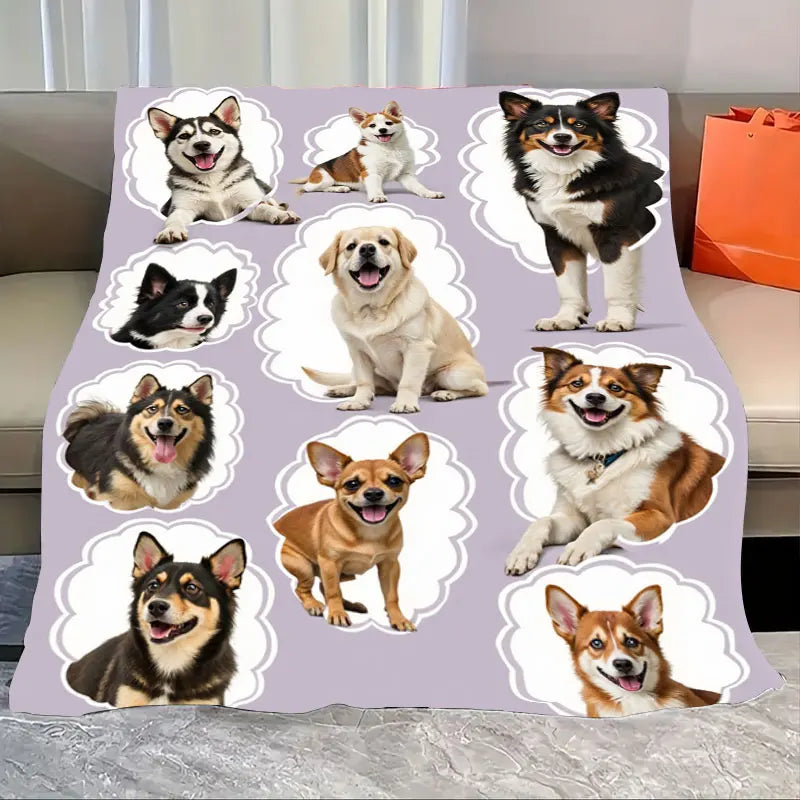 Cozy Flannel Blanket with Animal Patterns