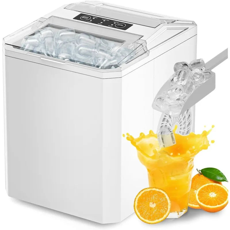 Countertop/Portable Bullet Ice Maker with Ice Scoop, 26.5Lbs/24H, 2 Sizes of Bullet Ice