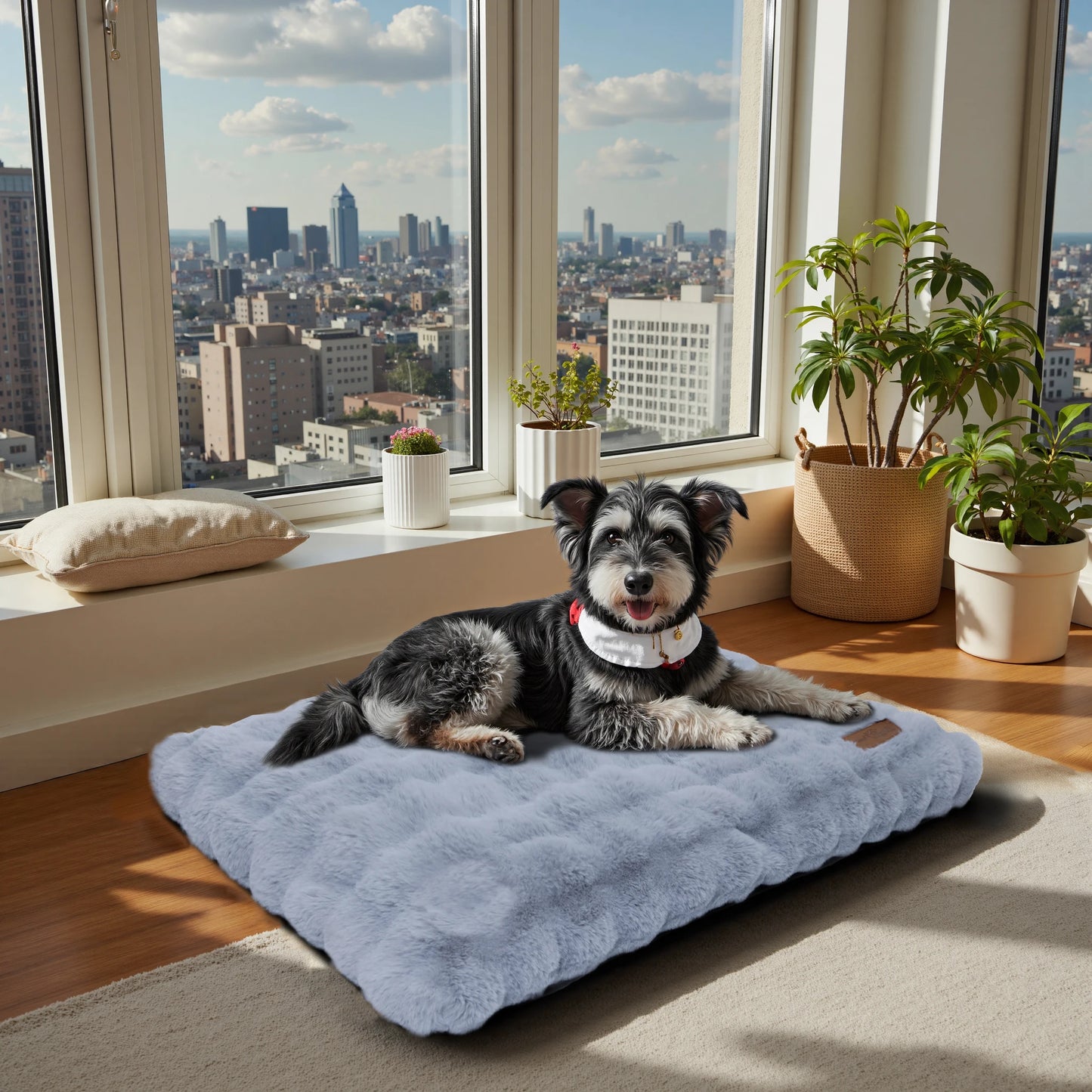 Plush Faux Fur Crate Bed, Washable