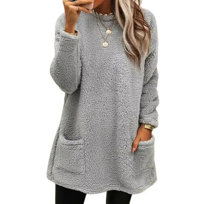 Casual Mid Length Sweatshirt with Pockets