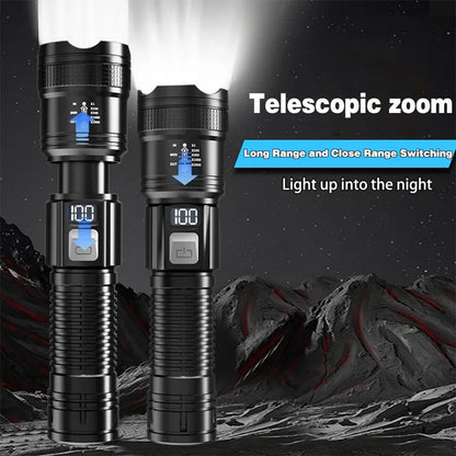 LED High Power Military Tactical Flashlight- Telescopic Zoom Torch Lamp