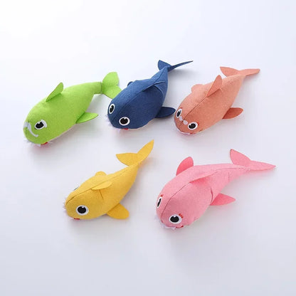 Plush cat toy- Shark family- contains sound paper