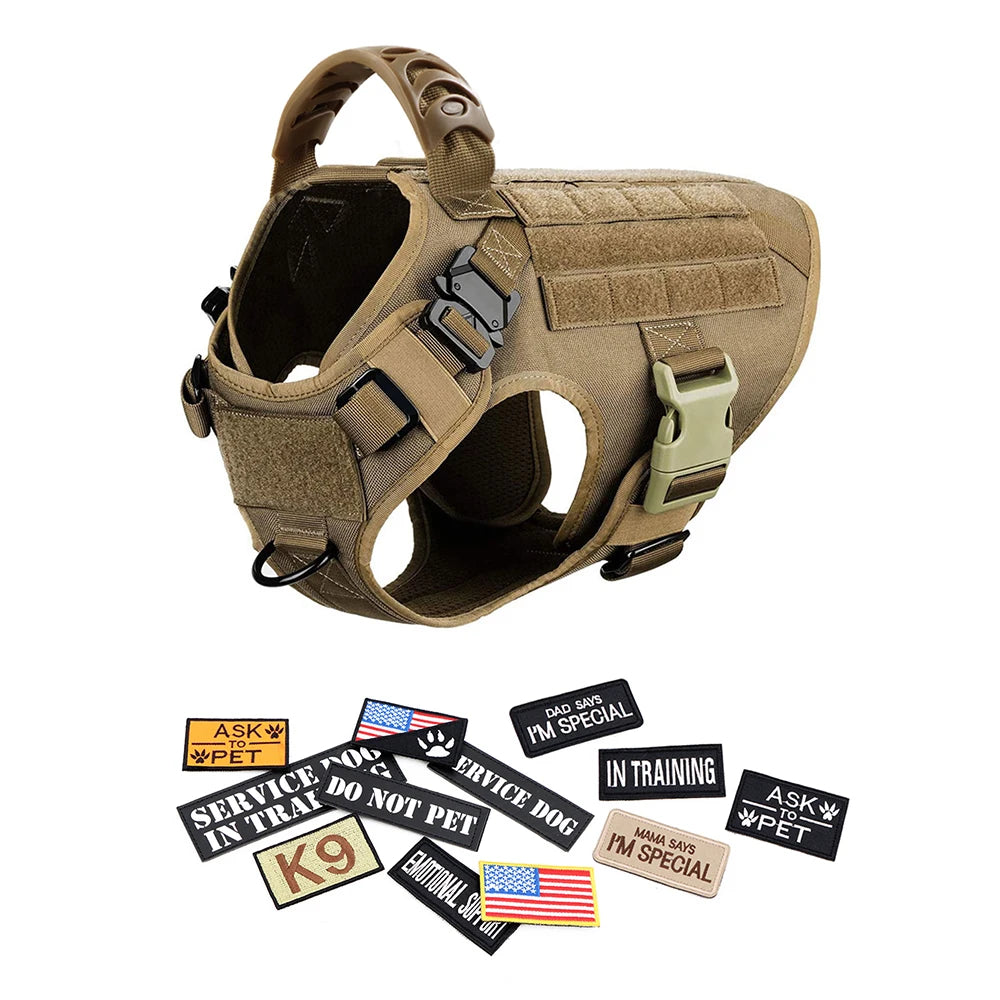 Large Dog Harness - Collar - Leash - Patches -Tactical Dog Accessories
