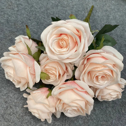 9 Roses/Bouquet - Artificial Silk Flowers