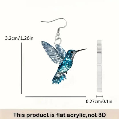 Exquisite 2D Hummingbird Earrings