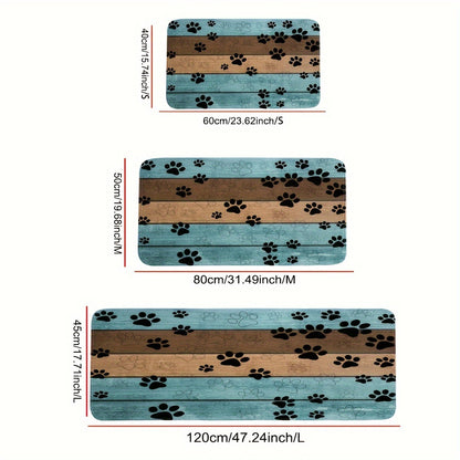 Quick-Dry Dog Paw Print Door Mat- Soft & Absorbent