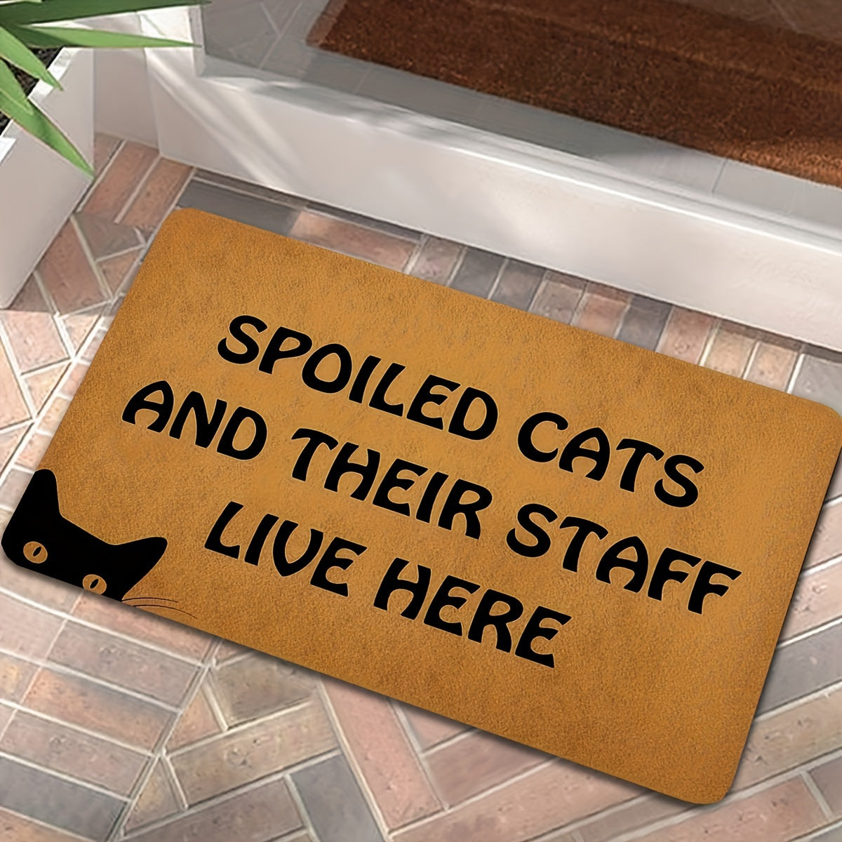 1pc Cat Door Mat, Durable Non-slip, Waterproof And Machine Washable