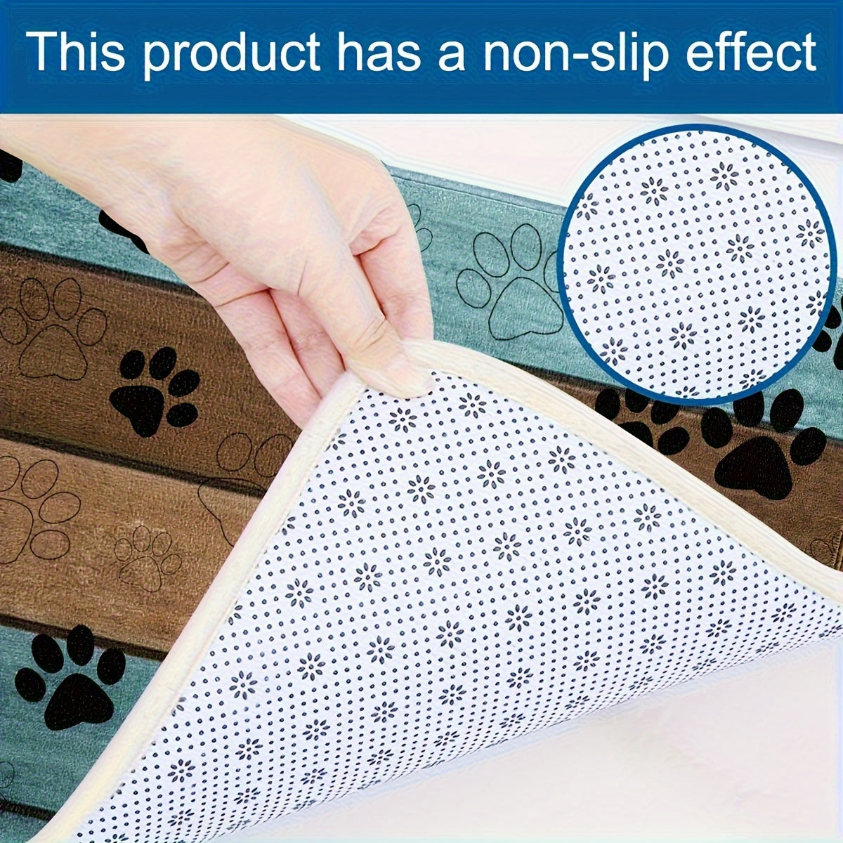 Quick-Dry Dog Paw Print Door Mat- Soft & Absorbent