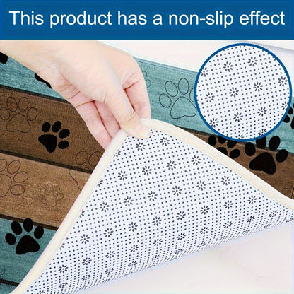 Quick-Dry Dog Paw Print Door Mat- Soft & Absorbent