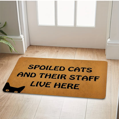 1pc Cat Door Mat, Durable Non-slip, Waterproof And Machine Washable